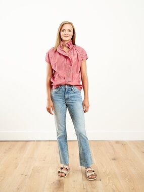 A Shirt Thing Stella Blouse Red Stripe Size Small